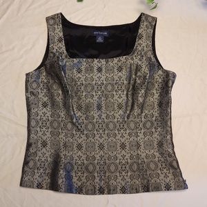 Ann Taylor Silk Damask Sleeveless Top Shell
